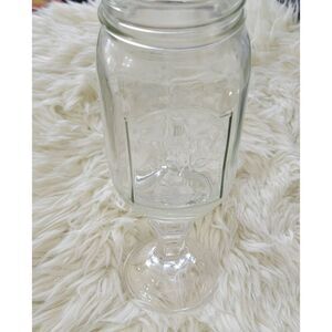 Country Style Qaulity Mason Jar Goblets Wine Glass Clear Pedistal